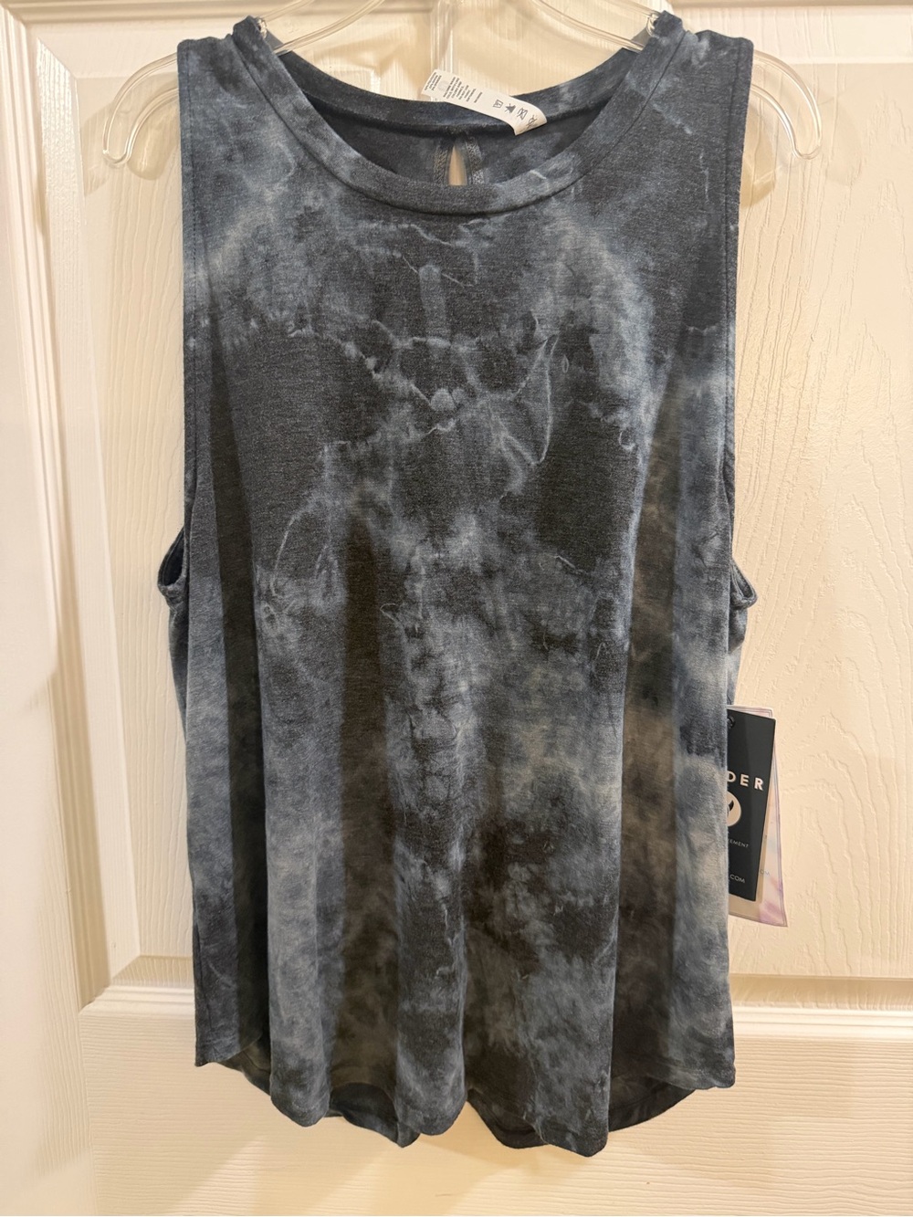 Glyder Black and Gray Tie-Dye Sleeveless Tank